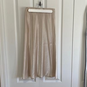 Aritzia midi satin skirt